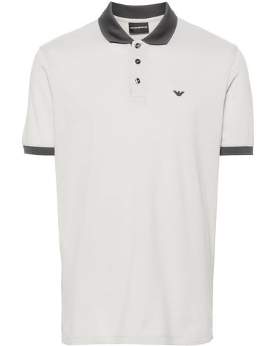 Emporio Armani Logo-embroidered Cotton Polo Shirt - White