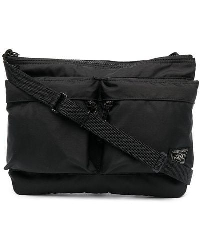 Porter-Yoshida and Co Double Patch-pocket Shoulder Bag - Black
