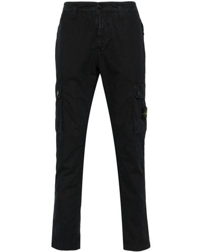 Stone Island Slim Fit Cargo Trousers "Old" Treatment - Black