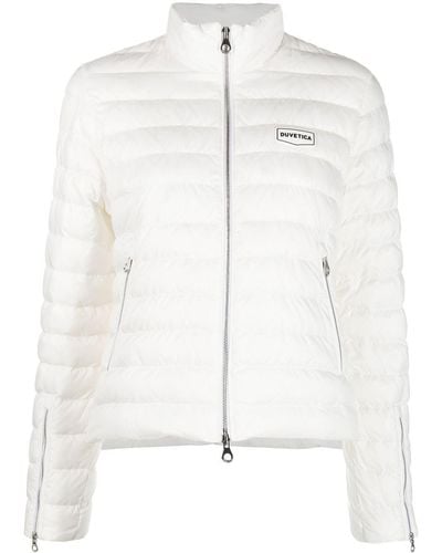 Duvetica Bedonia Logo-patch Quilted Jacket - White