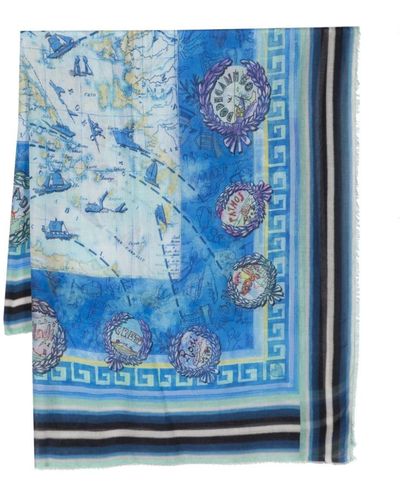 Faliero Sarti Isole Greche Frayed Scarf - Blue