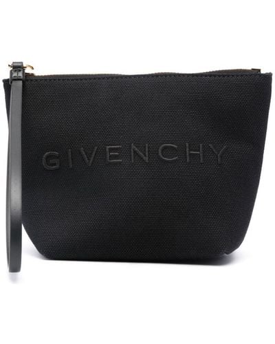Givenchy Pochette In Tela Con Logo - Nero