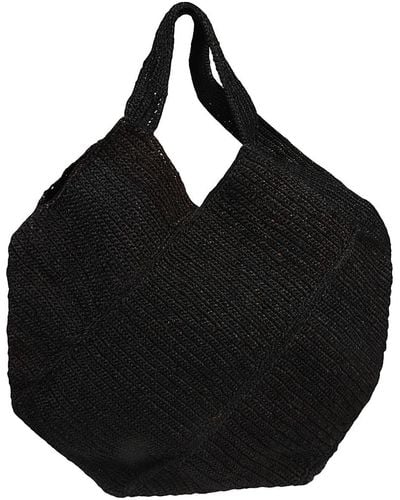 Liviana Conti Maxi Hobo Crochet Bag - Black