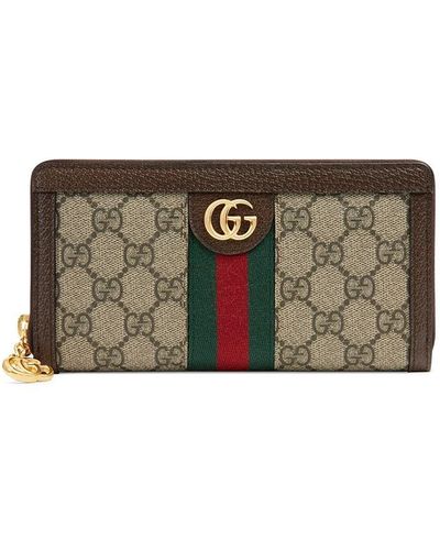 Gucci Diy Ophidia GG Zip Around Wallet - Brown