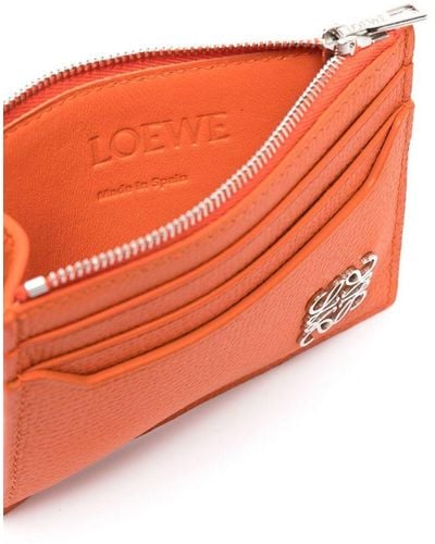 Loewe Anagram Leather Credit Card Case - Orange