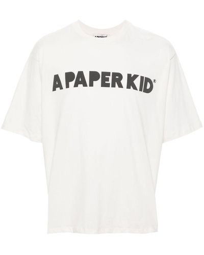 A PAPER KID Logo T-shirt - White