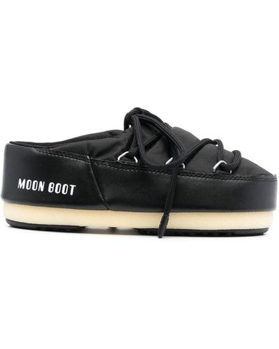 Moon Boot Icon Mule Nylon Slippers - Black