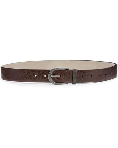 Brunello Cucinelli Grained Leather Belt - Brown