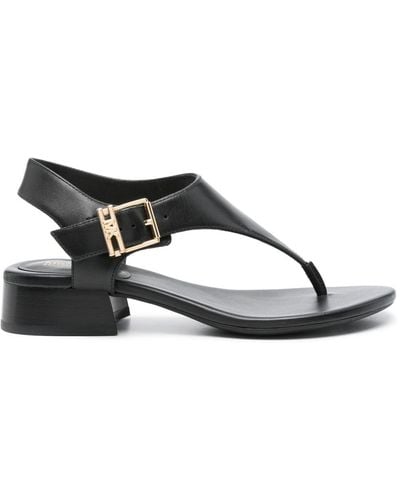 Michael Kors Robyn Leather Thong Sandals - Black