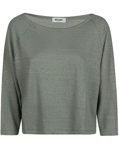 Base London Linen Boat-neck Sweater - Gray