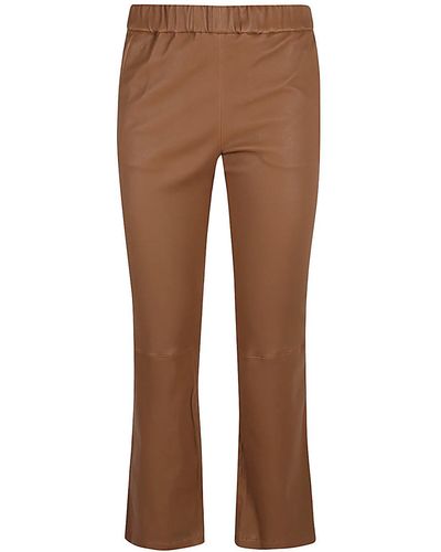 Enes Leather Pants - Brown