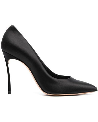 Casadei Blade Satin Court Shoes - Black