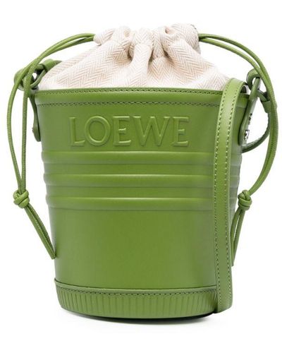 Loewe-Paulas Ibiza Jardinier Leather Bucket Bag - Green