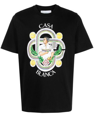 CASABLANCA Organic Cotton-jersey T-shirt X - Black
