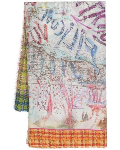 Faliero Sarti Eolie Graphic-print Scarf - Gray