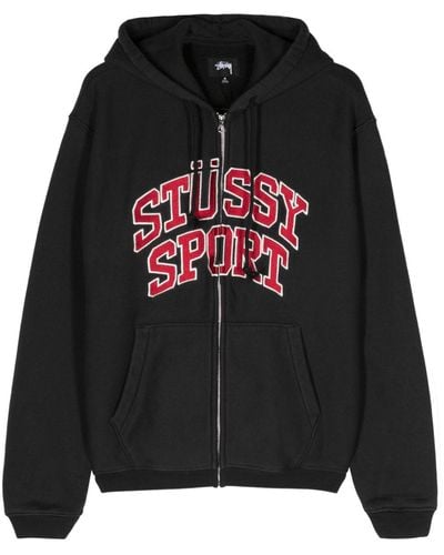 Stussy Sport Cotton Blend Hoodie - Black
