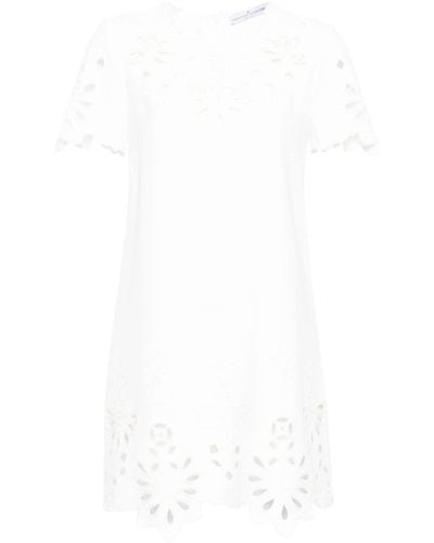 Ermanno Scervino Embroidered Shift Minidress - White