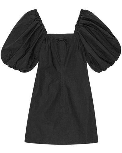Ganni Organic Cotton Mini Dress - Black