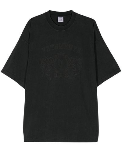 Vetements Royal Cotton T-shirt - Black