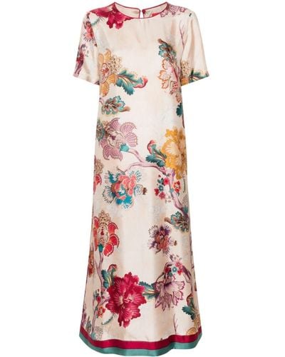 F.R.S For Restless Sleepers Criso Floral-print Silk Dress - White