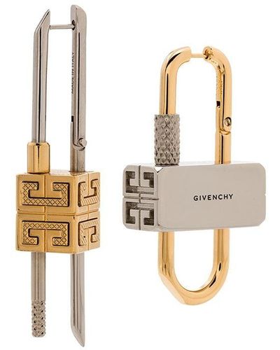 Givenchy Asymmetrical Lock Earrings - Metallic