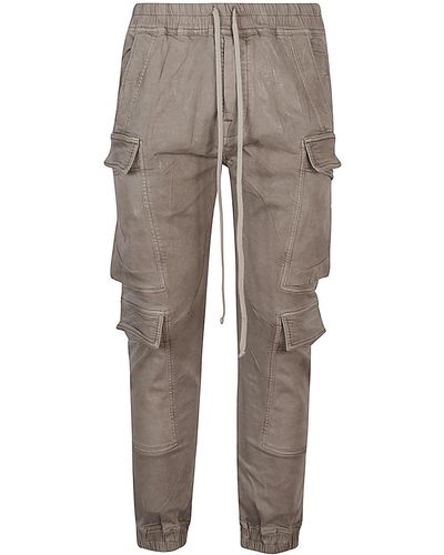 Rick Owens Trousers With Logo - Grey