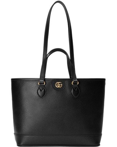 Gucci Ophidia Leather Tote Bag - Black
