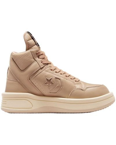 Rick Owens Leather Trainers - Natural