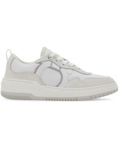 Ferragamo Gancini Leather Sneakers - White