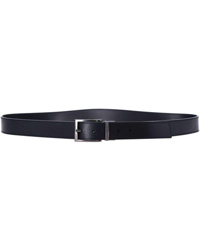 Emporio Armani Leather Reversible Belt - Blue