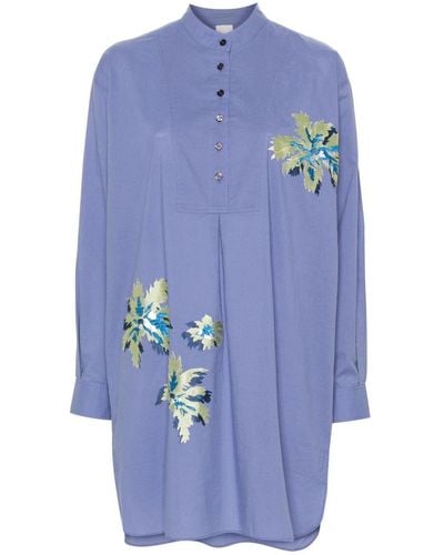 Paul Smith Embroidered Cotton Shirt - Blue