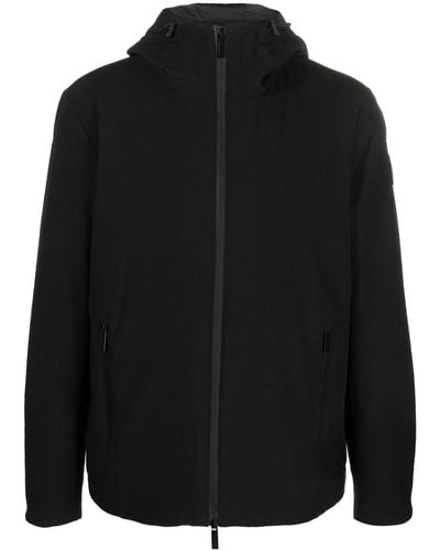 Woolrich Logo-patch Zip-up Hooded Jacket - Black