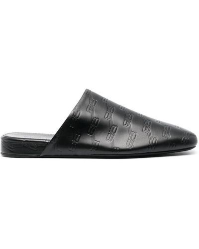 Balenciaga Cozy Bb Leather Slippers - Black