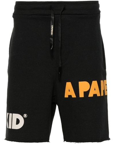 A PAPER KID Shorts With Logo - Black