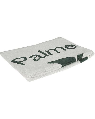 Palmes Logo Organic Cotton Towel - White