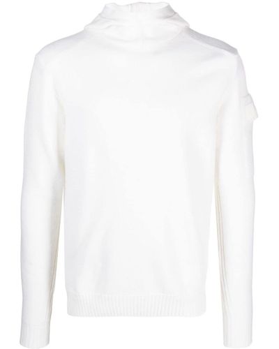 C.P. Company Wool Hooded Sweater - White