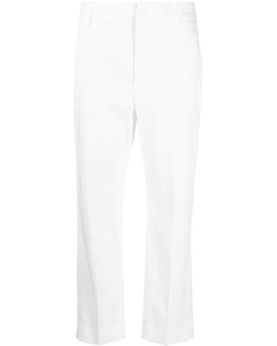 Dondup Cropped Straight-leg Pants - White