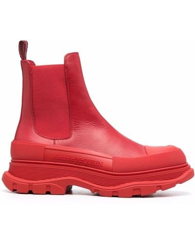 Alexander McQueen Tread Slick Ankle Boots - Red
