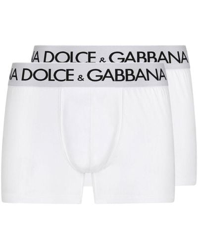 Dolce & Gabbana Logo-print Cotton Boxers (set Of Two) - White