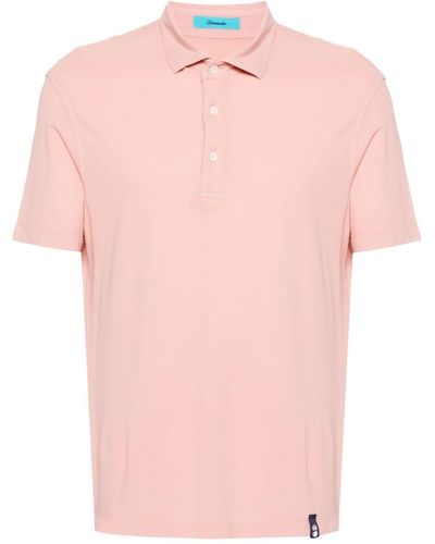 Drumohr Spread-collar Cotton Polo Shirt - Pink