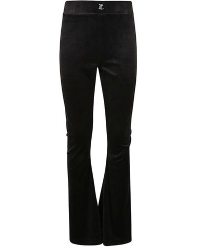 Juicy Couture Logo Velvet Flared Trousers - Black