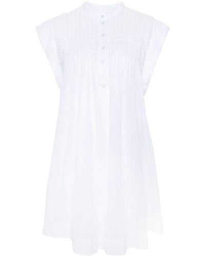 Isabel Marant Leazali Pintuck Midi Dress - White