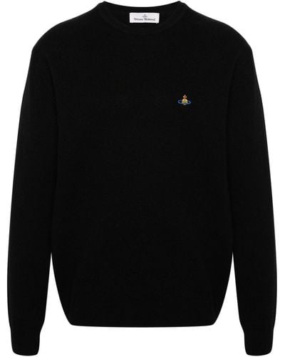 Vivienne Westwood Orb-embroidery Knit Sweater - Black