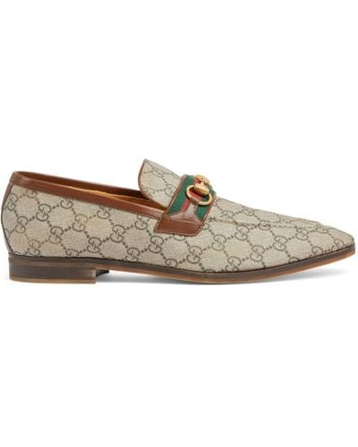 Gucci Paride Web Stripe-embellished Canvas Loafers - Gray