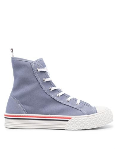 Thom Browne Lace-up Sneakers With Logo - Blue