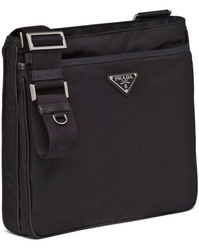 Prada Re-nylon And Leather Crossbody Bag - Black