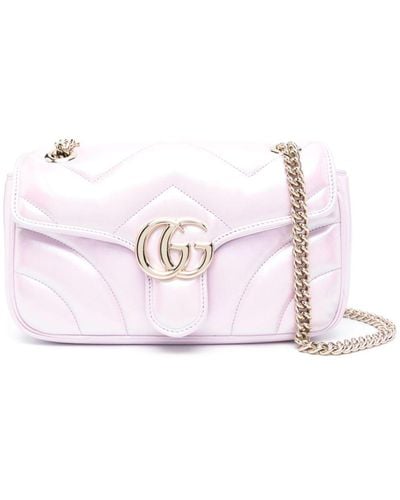 Gucci Small GG-Marmont Leather Bag - Pink