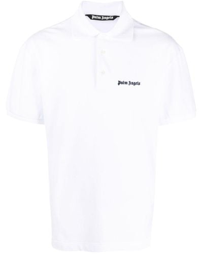 Palm Angels Embroidered Logo Cotton Polo Shirt - White