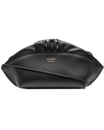 REE PROJECTS Ann Baguette Leather Handbag - Black