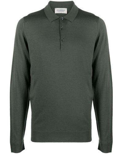 John Smedley Belper Long-sleeve Polo Shirt - Green